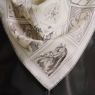 希少品◆送料込【HERMES】Le Philateliste Du Faubourg scarf90 Le Philateliste du Faubourg scarf 90 | Hermès USA